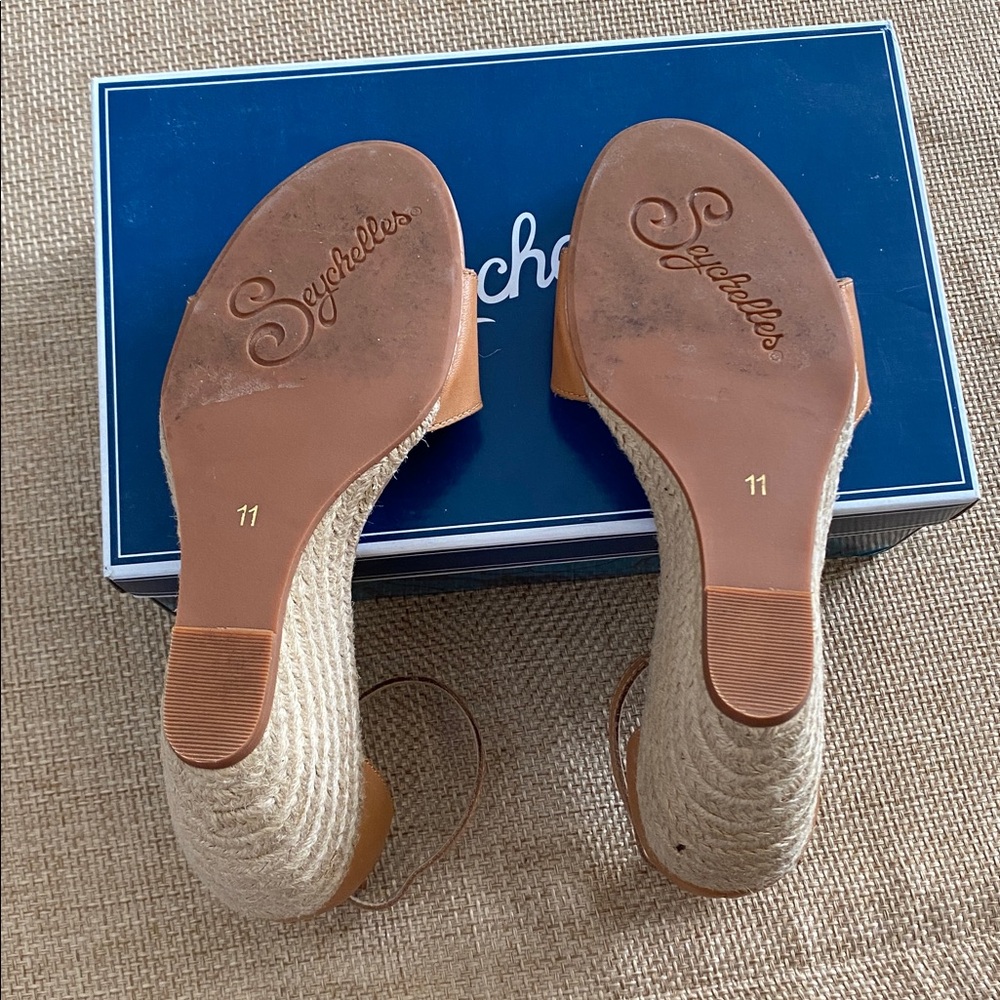 Seychelles Thyme Tan Espadrille 3.5” Wedge Sandals with Ankle Strap size 11 - Picture 7 of 7